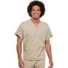 Cherokee Scrub Set for Men and Women, Traditional Fit V-Neck Scrub Top 4777 with Natural Rise, Elastic Waist Pant 4000(Khaki)