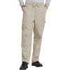 Cherokee Scrub Set for Men and Women, Traditional Fit V-Neck Scrub Top 4777 with Natural Rise, Elastic Waist Pant 4000(Khaki)