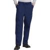 Cherokee Scrub Set for Men and Women, Traditional Fit V-Neck Scrub Top 4777 with Natural Rise, Elastic Waist Pant 4000(Navy)