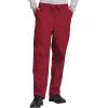 Cherokee Scrub Set for Men and Women, Traditional Fit V-Neck Scrub Top 4777 with Natural Rise, Elastic Waist Pant 4000(Red)
