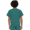 Cherokee Scrub Set for Men and Women, Traditional Fit V-Neck Scrub Top 4777 with Natural Rise, Elastic Waist Pant 4000(Teal Blue)