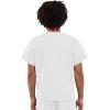 Cherokee Scrub Set for Men and Women, Traditional Fit V-Neck Scrub Top 4777 with Natural Rise, Elastic Waist Pant 4000(White)