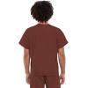 Cherokee Scrub Set for Men and Women from, Traditional Fit V-Neck Top 4777 with Natural Rise Drawstring Cargo Pant 4100(Chocolate)