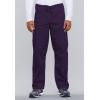 Cherokee Scrub Set for Men and Women from, Traditional Fit V-Neck Top 4777 with Natural Rise Drawstring Cargo Pant 4100(Eggplant)
