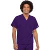 Cherokee Scrub Set for Men and Women from, Traditional Fit V-Neck Top 4777 with Natural Rise Drawstring Cargo Pant 4100(Eggplant)