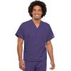 Cherokee Scrub Set for Men and Women from, Traditional Fit V-Neck Top 4777 with Natural Rise Drawstring Cargo Pant 4100(Grape)