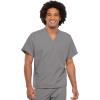 Cherokee Scrub Set for Men and Women from, Traditional Fit V-Neck Top 4777 with Natural Rise Drawstring Cargo Pant 4100(Grey)