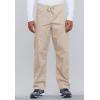 Cherokee Scrub Set for Men and Women from, Traditional Fit V-Neck Top 4777 with Natural Rise Drawstring Cargo Pant 4100(Khaki)