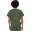 Cherokee Scrub Set for Men and Women from, Traditional Fit V-Neck Top 4777 with Natural Rise Drawstring Cargo Pant 4100(Olive)