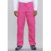 Cherokee Scrub Set for Men and Women from, Traditional Fit V-Neck Top 4777 with Natural Rise Drawstring Cargo Pant 4100(Shocking Pink)