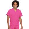 Cherokee Scrub Set for Men and Women from, Traditional Fit V-Neck Top 4777 with Natural Rise Drawstring Cargo Pant 4100(Shocking Pink)