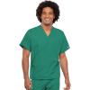 Cherokee Scrub Set for Men and Women from, Traditional Fit V-Neck Top 4777 with Natural Rise Drawstring Cargo Pant 4100(Surgical Green)