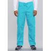 Cherokee Scrub Set for Men and Women from, Traditional Fit V-Neck Top 4777 with Natural Rise Drawstring Cargo Pant 4100(Turquoise)