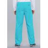 Cherokee Scrub Set for Men and Women from, Traditional Fit V-Neck Top 4777 with Natural Rise Drawstring Cargo Pant 4100(Turquoise)