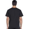 Cherokee Scrub Set for Men from, 4 Pocket V-Neck Scrub Top WW695 with 5 Pocket Tapered Leg Fly Front Cargo Pant WW190(Black)