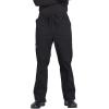 Cherokee Scrub Set for Men from, 4 Pocket V-Neck Scrub Top WW695 with 5 Pocket Tapered Leg Fly Front Cargo Pant WW190(Black)
