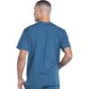 Cherokee Scrub Set for Men from, 4 Pocket V-Neck Scrub Top WW695 with 5 Pocket Tapered Leg Fly Front Cargo Pant WW190(Caribbean Blue)