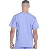 Cherokee Scrub Set for Men from, 4 Pocket V-Neck Scrub Top WW695 with 5 Pocket Tapered Leg Fly Front Cargo Pant WW190(Ciel)