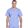 Cherokee Scrub Set for Men from, 4 Pocket V-Neck Scrub Top WW695 with 5 Pocket Tapered Leg Fly Front Cargo Pant WW190(Ciel)