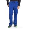 Cherokee Scrub Set for Men from, 4 Pocket V-Neck Scrub Top WW695 with 5 Pocket Tapered Leg Fly Front Cargo Pant WW190(Galaxy Blue)