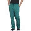 Cherokee Scrub Set for Men from, 4 Pocket V-Neck Scrub Top WW695 with 5 Pocket Tapered Leg Fly Front Cargo Pant WW190(Hunter Green)