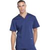 Cherokee Scrub Set for Men from, 4 Pocket V-Neck Scrub Top WW695 with 5 Pocket Tapered Leg Fly Front Cargo Pant WW190(Navy)