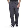 Cherokee Scrub Set for Men from, 4 Pocket V-Neck Scrub Top WW695 with 5 Pocket Tapered Leg Fly Front Cargo Pant WW190(Pewter)