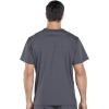 Cherokee Scrub Set for Men from, 4 Pocket V-Neck Scrub Top WW695 with 5 Pocket Tapered Leg Fly Front Cargo Pant WW190(Pewter)