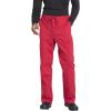 Cherokee Scrub Set for Men from, 4 Pocket V-Neck Scrub Top WW695 with 5 Pocket Tapered Leg Fly Front Cargo Pant WW190(Red)