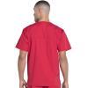 Cherokee Scrub Set for Men from, 4 Pocket V-Neck Scrub Top WW695 with 5 Pocket Tapered Leg Fly Front Cargo Pant WW190(Red)