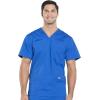 Cherokee Scrub Set for Men from, 4 Pocket V-Neck Scrub Top WW695 with 5 Pocket Tapered Leg Fly Front Cargo Pant WW190(Royal)