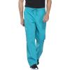 Cherokee Scrub Set for Men from, 4 Pocket V-Neck Scrub Top WW695 with 5 Pocket Tapered Leg Fly Front Cargo Pant WW190(Teal Blue)