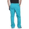 Cherokee Scrub Set for Men from, 4 Pocket V-Neck Scrub Top WW695 with 5 Pocket Tapered Leg Fly Front Cargo Pant WW190(Teal Blue)