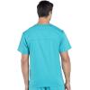 Cherokee Scrub Set for Men from, 4 Pocket V-Neck Scrub Top WW695 with 5 Pocket Tapered Leg Fly Front Cargo Pant WW190(Teal Blue)