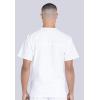 Cherokee Scrub Set for Men from, 4 Pocket V-Neck Scrub Top WW695 with 5 Pocket Tapered Leg Fly Front Cargo Pant WW190(White)