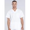 Cherokee Scrub Set for Men from, 4 Pocket V-Neck Scrub Top WW695 with 5 Pocket Tapered Leg Fly Front Cargo Pant WW190(White)