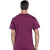 Cherokee Scrub Set for Men from, 4 Pocket V-Neck Scrub Top WW695 with 5 Pocket Tapered Leg Fly Front Cargo Pant WW190(Wine)