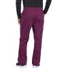 Cherokee Scrub Set for Men from, 4 Pocket V-Neck Scrub Top WW695 with 5 Pocket Tapered Leg Fly Front Cargo Pant WW190(Wine)