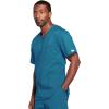 Cherokee Scrub Set for Men or Women, Traditional Fit 4 Pocket V-Neck Top 4725 with 5 Pocket Natural Rise Cargo Pant 4043(Caribbean Blue)