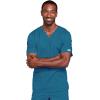 Cherokee Scrub Set for Men or Women, Traditional Fit 4 Pocket V-Neck Top 4725 with 5 Pocket Natural Rise Cargo Pant 4043(Caribbean Blue)