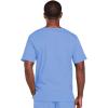 Cherokee Scrub Set for Men or Women, Traditional Fit 4 Pocket V-Neck Top 4725 with 5 Pocket Natural Rise Cargo Pant 4043(Ciel)