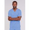 Cherokee Scrub Set for Men or Women, Traditional Fit 4 Pocket V-Neck Top 4725 with 5 Pocket Natural Rise Cargo Pant 4043(Ciel)