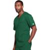 Cherokee Scrub Set for Men or Women, Traditional Fit 4 Pocket V-Neck Top 4725 with 5 Pocket Natural Rise Cargo Pant 4043(Hunter Green)