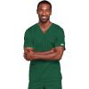 Cherokee Scrub Set for Men or Women, Traditional Fit 4 Pocket V-Neck Top 4725 with 5 Pocket Natural Rise Cargo Pant 4043(Hunter Green)