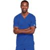 Cherokee Scrub Set for Men or Women, Traditional Fit 4 Pocket V-Neck Top 4725 with 5 Pocket Natural Rise Cargo Pant 4043(Royal)
