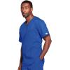 Cherokee Scrub Set for Men or Women, Traditional Fit 4 Pocket V-Neck Top 4725 with 5 Pocket Natural Rise Cargo Pant 4043(Royal)