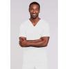 Cherokee Scrub Set for Men or Women, Traditional Fit 4 Pocket V-Neck Top 4725 with 5 Pocket Natural Rise Cargo Pant 4043(White)