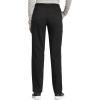 Cherokee Scrub Set for Women, Tuckable Snap Front Polo Shirt WW698 with Mid Rise Tapered Leg Drawstring Scrub Pant WW105(Black)