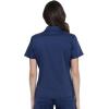 Cherokee Scrub Set for Women, Tuckable Snap Front Polo Shirt WW698 with Mid Rise Tapered Leg Drawstring Scrub Pant WW105(Navy)