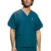 Cherokee Scrub Sets for Women and Men, 6 Pocket Medical Scrubs with V-Neck Top 4876 & Drawstring Cargo Pant 4100(Caribbean Blue)